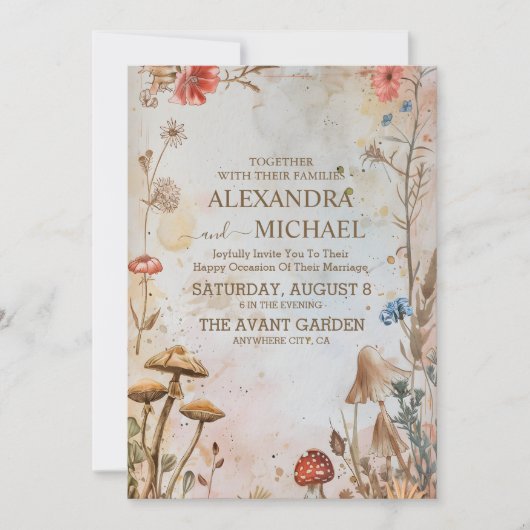 Rustieke Paddestoel Toadstool Enchanted Forest bru Kaart (Voorkant)