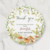 Rustieke Paddestoelen & Groen Dank u Woodland Bedankjes Labels (Voorkant)