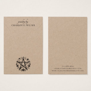 Rustieke Pagan Kraft Sieraden Ketting Display Kaar Visitekaartje