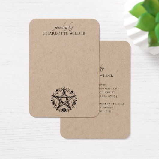 Rustieke Pagan Wiccan Pentacle Sieraden Oorbel Kra Visitekaartje (Bureau)