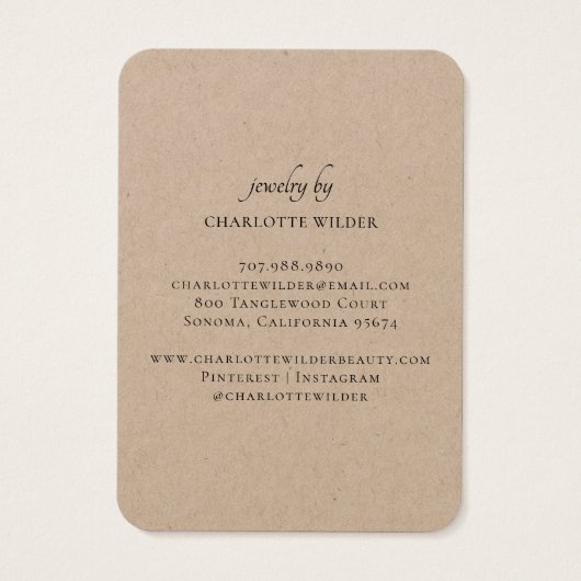 Rustieke Pagan Wiccan Pentacle Sieraden Oorbel Kra Visitekaartje (Achterkant)