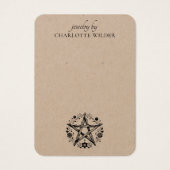 Rustieke Pagan Wiccan Pentacle Sieraden Oorbel Kra Visitekaartje (Voorkant)