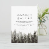 Rustieke Paine Bomen Bruiloft Kaart (Staand voorkant)