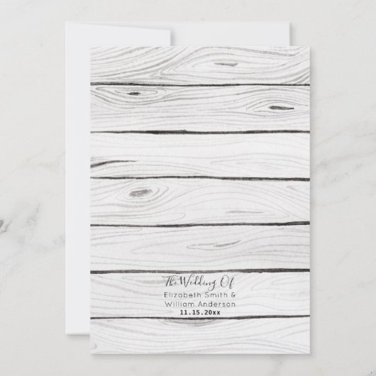 Rustieke Paine Bomen Bruiloft Kaart (Achterkant)