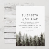 Rustieke Paine Bomen Bruiloft Kaart (Voorkant / Achterkant)