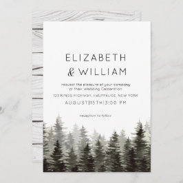 Rustieke Paine Bomen Bruiloft Kaart