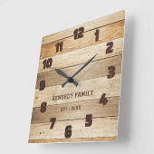 Rustieke Pallet Hout Familienaam Boerderij Vierkante Klok (Hoek)