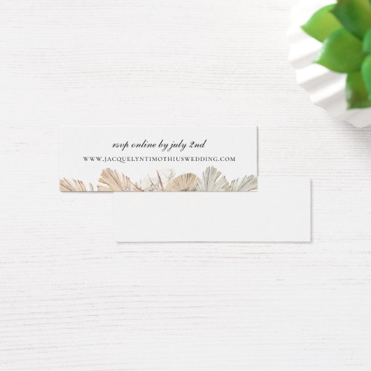 Rustieke Palm Frond Bruiloft Website RSVP Mini Visitekaartjes (Bureau)