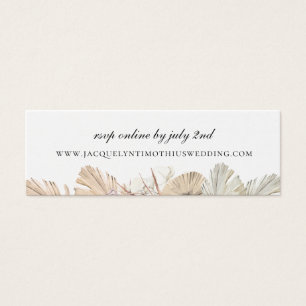 Rustieke Palm Frond Bruiloft Website RSVP Mini Visitekaartjes