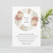 Rustieke Palm Krans bruiloft Kaart (Staand voorkant)