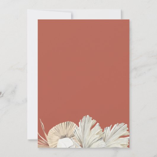 Rustieke Palm Krans bruiloft Kaart (Achterkant)