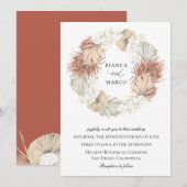 Rustieke Palm Krans bruiloft Kaart (Voorkant / Achterkant)