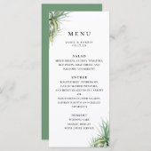Rustieke Palm Leaf Beach Bruiloft Menu (Voorkant / Achterkant)