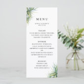 Rustieke Palm Leaf Beach Bruiloft Menu (Staand voorkant)