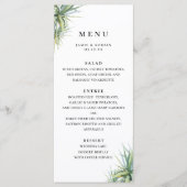 Rustieke Palm Leaf Beach Bruiloft Menu (Voorkant)