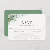 Rustieke Palm Leaf Bruiloft RSVP Maaltijd Keuze Ka (Voorkant / Achterkant)