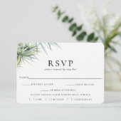 Rustieke Palm Leaf Bruiloft RSVP Maaltijd Keuze Ka (Staand voorkant)