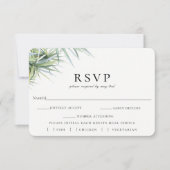 Rustieke Palm Leaf Bruiloft RSVP Maaltijd Keuze Ka (Voorkant)