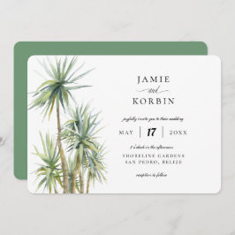 Rustieke Palm tropische strand bruiloft Kaart
