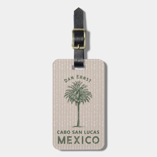 rustieke palmboom bagagelabel (Voorkant verticaal)