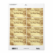 Rustieke  palmboom bewerkbare boekenplaat etiket (Full Sheet)