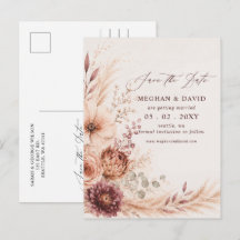 Rustieke Pampas Bloemrijke Herfst Save the Date