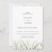 Rustieke pampas gras bruiloft uitnodiging (Voorkant)