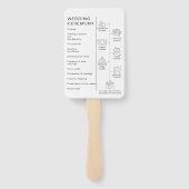 Rustieke Pampas Gras Pictogrammen Trouwprogramma Handwaaier (Achterkant)