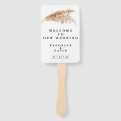 Rustieke Pampas Gras Pictogrammen Trouwprogramma Handwaaier (Voorkant)