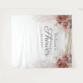 Rustieke Pampas Gras Taupe Bruidsdouche Wandkleed (Voorkant (horizontaal))