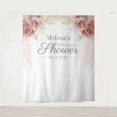 Rustieke Pampas Gras Taupe Bruidsdouche Wandkleed (Voorkant)