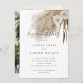 Rustieke Pampas gras verlovingsfeest Kaart (Voorkant / Achterkant)