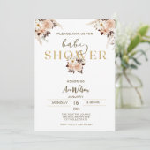 Rustieke Pampas Grass Boho baby douche uitnodiging (Staand voorkant)