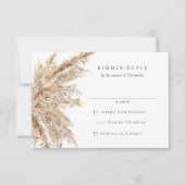 Rustieke Pampas Grass Bruiloft RSVP Antwoord (Voorkant)