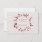 Rustieke Pampas Grass Krans Wedding RSVP (Voorkant)