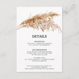 Rustieke Pampas Grass Wedding Enclosure Kaart