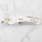 Rustieke pampasgras bloemige trouwdag kurkentrekker (Voorkant)