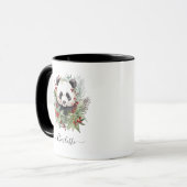 Rustieke Panda Kerstmis botanicals Mok (Voorkant links)
