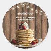 Rustieke Pannenkoeken Baby & Brunch Baby shower Ronde Sticker (Voorkant)