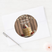 Rustieke Pannenkoeken Baby & Brunch Baby shower Ronde Sticker (Envelop)