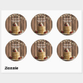 Rustieke Pannenkoeken Baby & Brunch Baby shower Ronde Sticker (Vel)