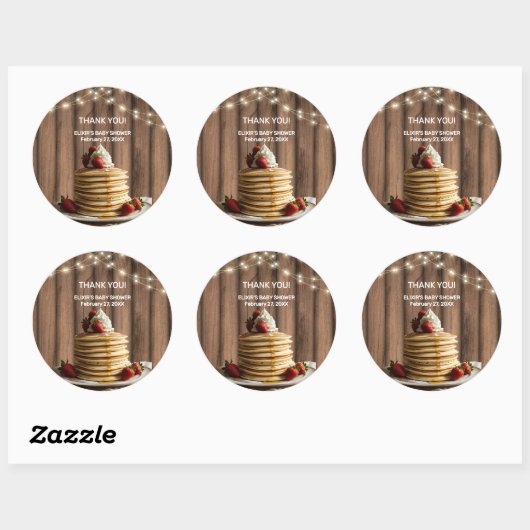 Rustieke Pannenkoeken Baby & Brunch Baby shower Ronde Sticker (Vel)