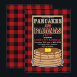 Rustieke pannenkoeken & pyjama's Rood Zwart Buffal Kaart<br><div class="desc">Uitnodigingen</div>