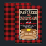 Rustieke pannenkoeken & pyjama's Rood Zwart Buffal Kaart<br><div class="desc">Uitnodigingen</div>