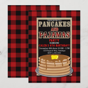 Rustieke pannenkoeken & pyjama's Rood Zwart Buffal Kaart