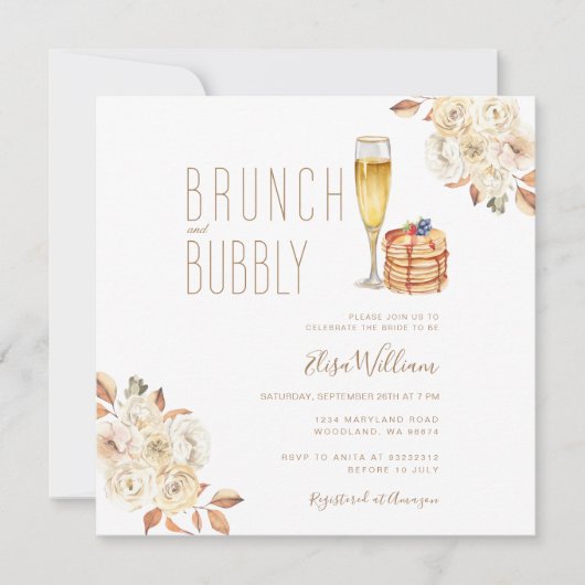 Rustieke pannenkoekenbrunch en bubbelig Vrijgezell Kaart (Voorkant)