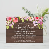 Rustieke Pansies op Hout Huwelijksrepetitie & Dine Kaart (Staand voorkant)
