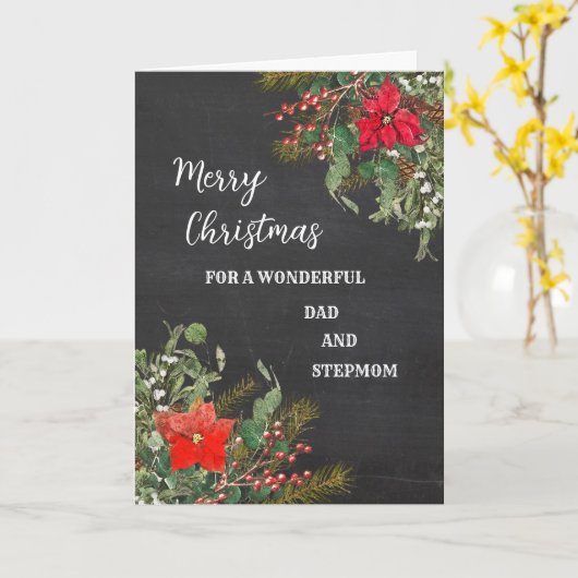 Rustieke papa en stiefmoeder vrolijke kerst kaart (Gele Bloem)