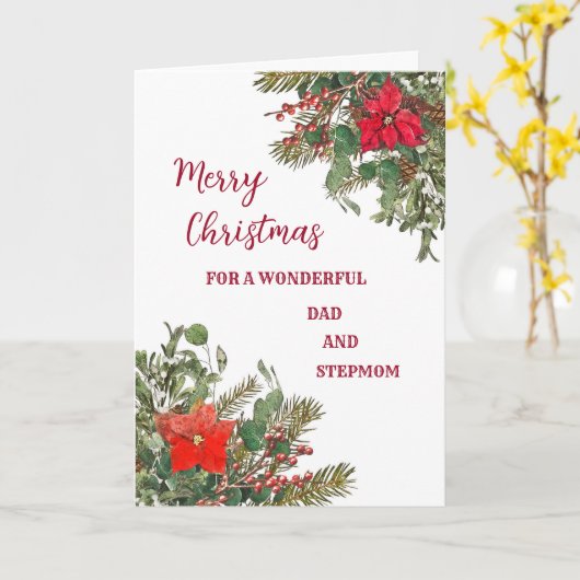 Rustieke papa en stiefmoeder vrolijke kerst kaart (Gele Bloem)