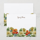 Rustieke papavers en korenbloemen bewerkbaar notitiekaartje (Voorkant / Achterkant)